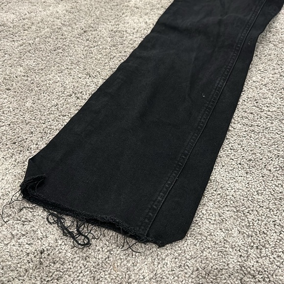 Mango Raw Hem Crop Flare Jeans (US 4, Black) - Picture 5 of 11